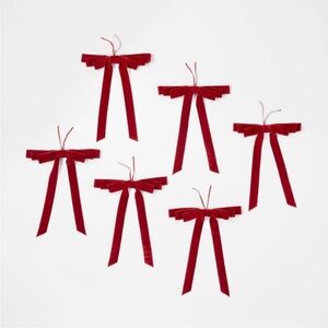 Studio McGee Threshold Set of 6 Oversized Red Velvet Christmas Bows